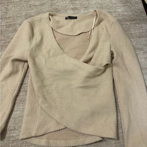 Zara long sleeve wrap top size small